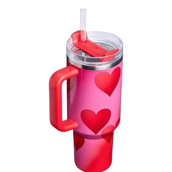 Target Stanley 40oz Tumbler Valentine's Day Rouge Heart Gradient Red NEW Cup - Picture 3 of 12